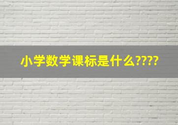 小学数学课标是什么????