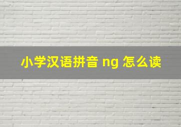 小学汉语拼音 ng 怎么读
