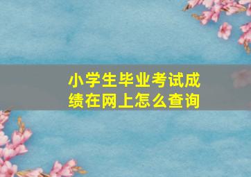 小学生毕业考试成绩在网上怎么查询