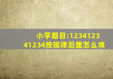 小学题目:1234,1234、1234按规律后面怎么填