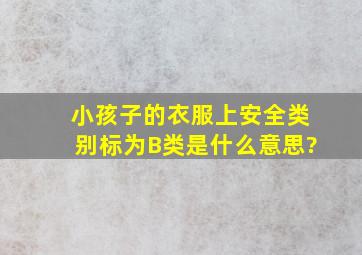 小孩子的衣服上安全类别标为B类是什么意思?