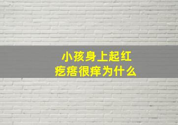 小孩身上起红疙瘩很痒为什么