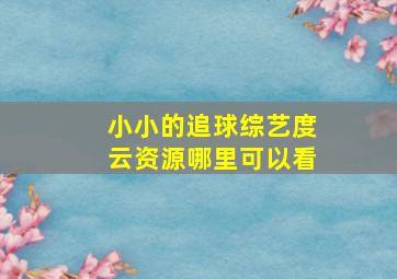 小小的追球综艺度云资源哪里可以看(