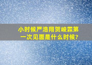 小时候严浩翔,贺峻霖第一次见面是什么时候?