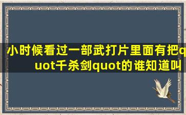 小时候看过一部武打片里面有把