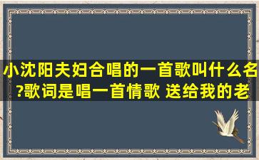 小沈阳夫妇合唱的一首歌叫什么名?歌词是唱一首情歌 送给我的老婆