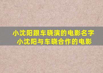 小沈阳跟车晓演的电影名字 小沈阳与车晓合作的电影