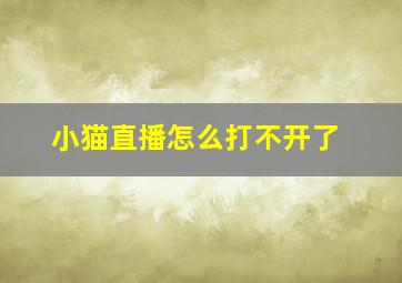 小猫直播怎么打不开了