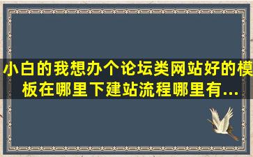 小白的我想办个论坛类网站,好的模板在哪里下、建站流程、哪里有...