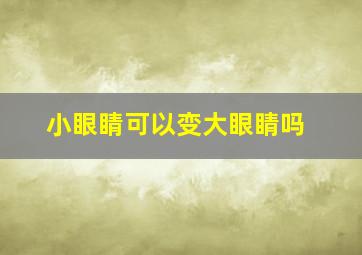 小眼睛可以变大眼睛吗