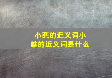 小瞧的近义词小瞧的近义词是什么