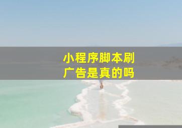 小程序脚本刷广告是真的吗