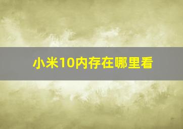 小米10内存在哪里看