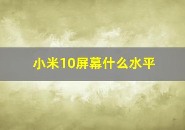 小米10屏幕什么水平(