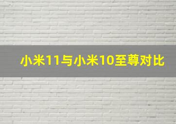 小米11与小米10至尊对比