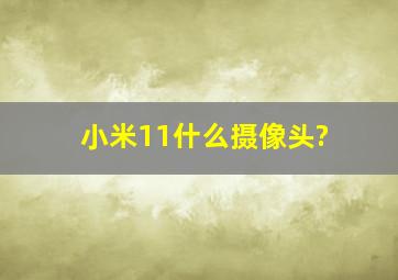 小米11什么摄像头?