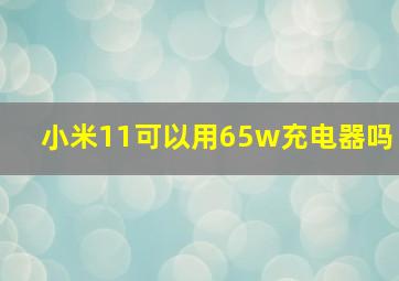 小米11可以用65w充电器吗