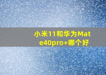小米11和华为Mate40pro+哪个好(
