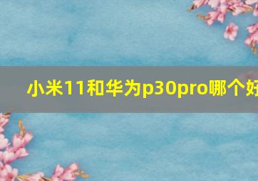 小米11和华为p30pro哪个好