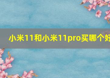 小米11和小米11pro买哪个好