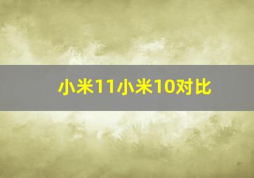 小米11小米10对比