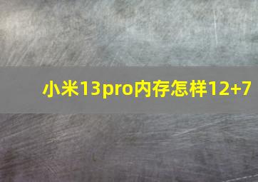 小米13pro内存怎样12+7