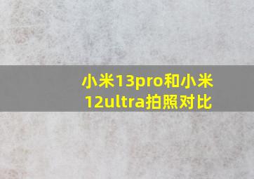 小米13pro和小米12ultra拍照对比