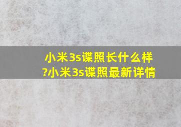 小米3s谍照长什么样?小米3s谍照最新详情