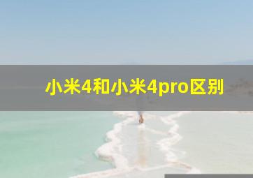 小米4和小米4pro区别