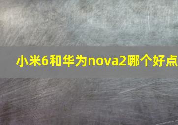 小米6和华为nova2哪个好点(