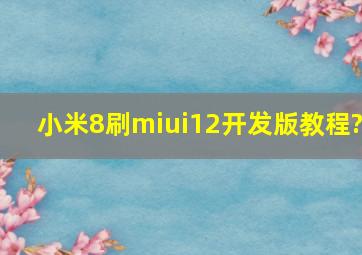 小米8刷miui12开发版教程?