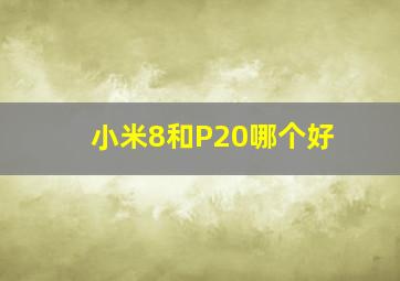 小米8和P20哪个好