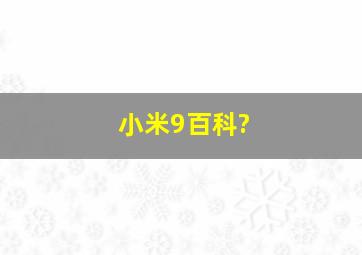 小米9百科?