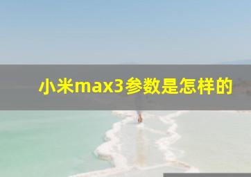 小米max3参数是怎样的(