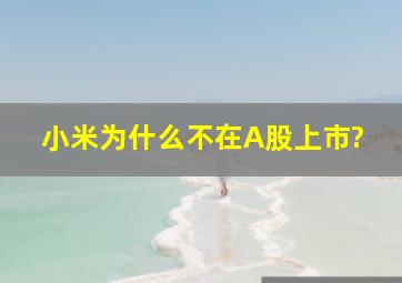 小米为什么不在A股上市?