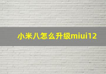 小米八怎么升级miui12