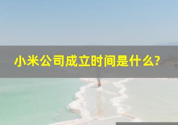 小米公司成立时间是什么?