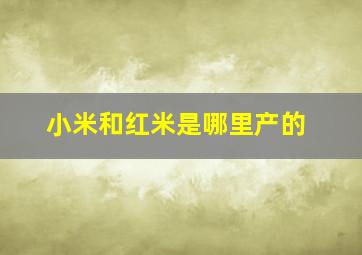 小米和红米是哪里产的