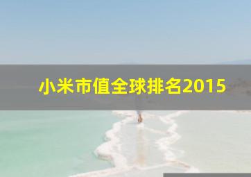 小米市值全球排名2015