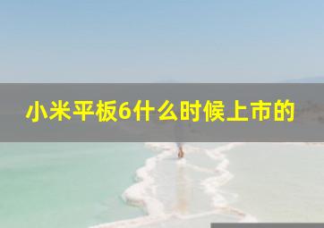 小米平板6什么时候上市的