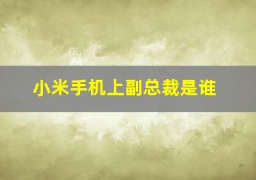 小米手机上副总裁是谁