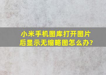 小米手机图库打开图片后显示无缩略图,怎么办?