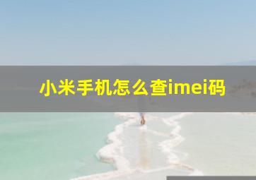 小米手机怎么查imei码