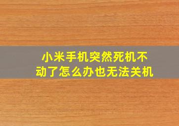 小米手机突然死机不动了,怎么办,也无法关机