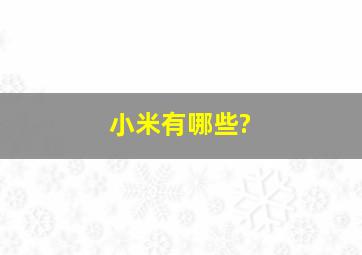 小米有哪些?