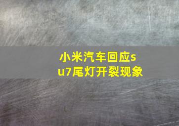 小米汽车回应su7尾灯开裂现象