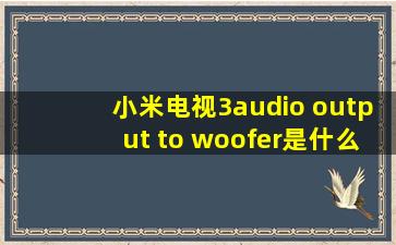 小米电视3audio output to woofer是什么接口?