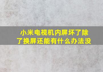 小米电视机内屏坏了,除了换屏还能有什么办法没