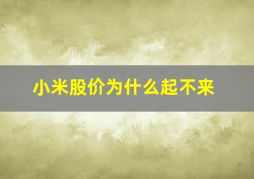 小米股价为什么起不来