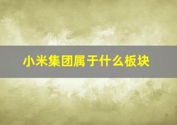 小米集团属于什么板块